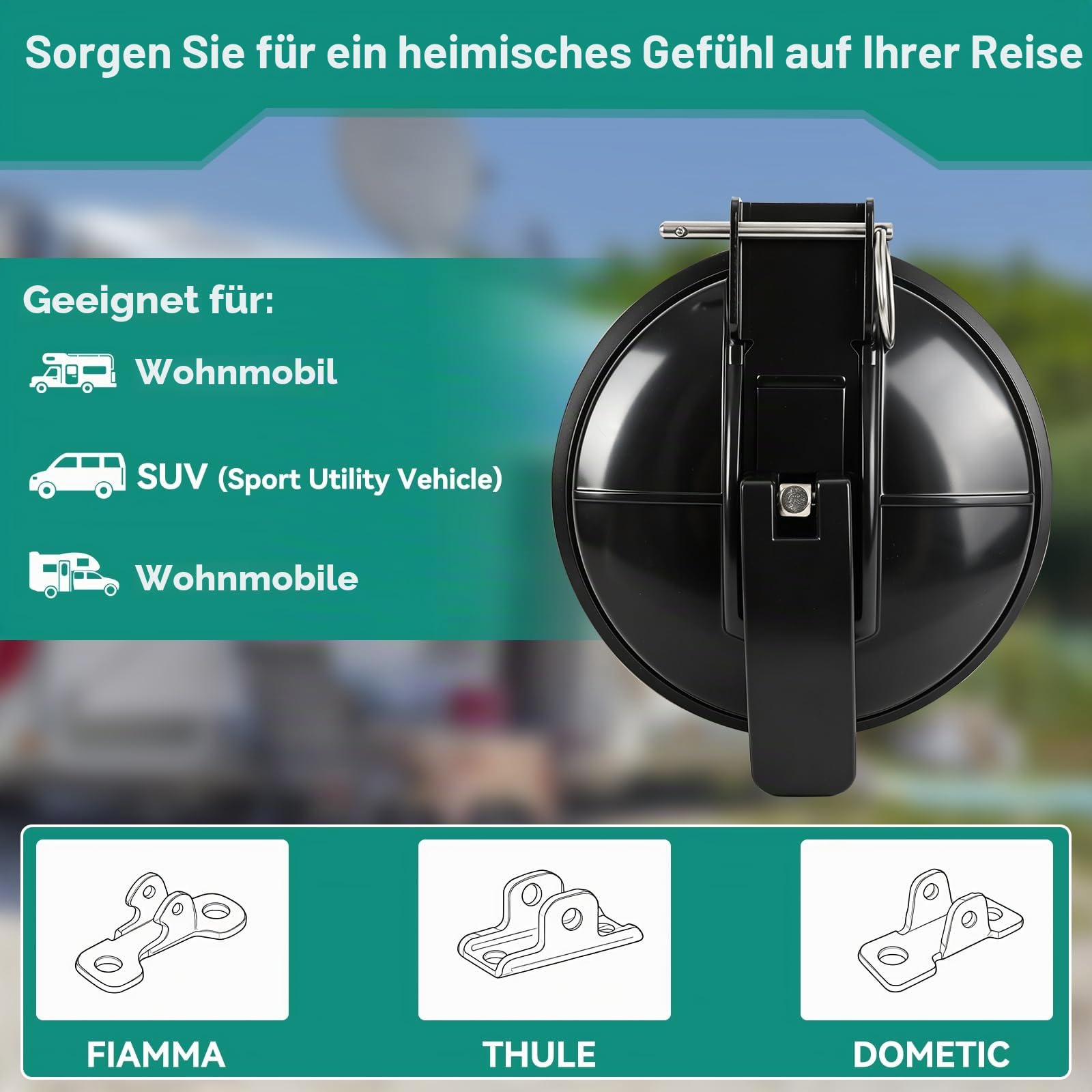 2 Stück Markisenhalter, Halterung Für Markisenfuß, Markisenfusshalter für Camper, Wohnmobil, Wohnwagen für VW T5/T6, Mercedes Marco Polo, Ford Transit und FIAT Ducato Wohnmobile