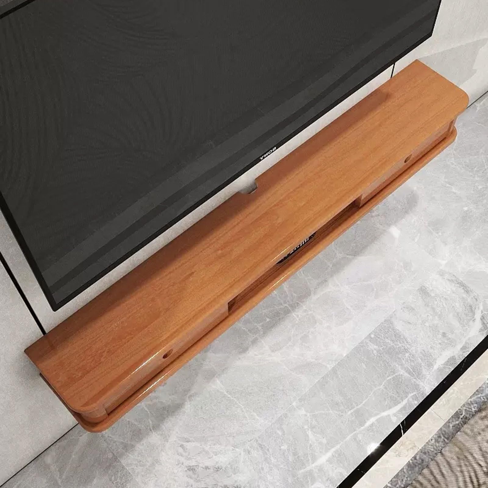 Mobile TV montato a parete Mensola a muro Staffa mobile Mensola TV per Xbox One/Decoder per cavi/Lettore DVD/Console di gioco/Router/Set top box Mensola portaoggetti Supporti TV per soggiorno in legno