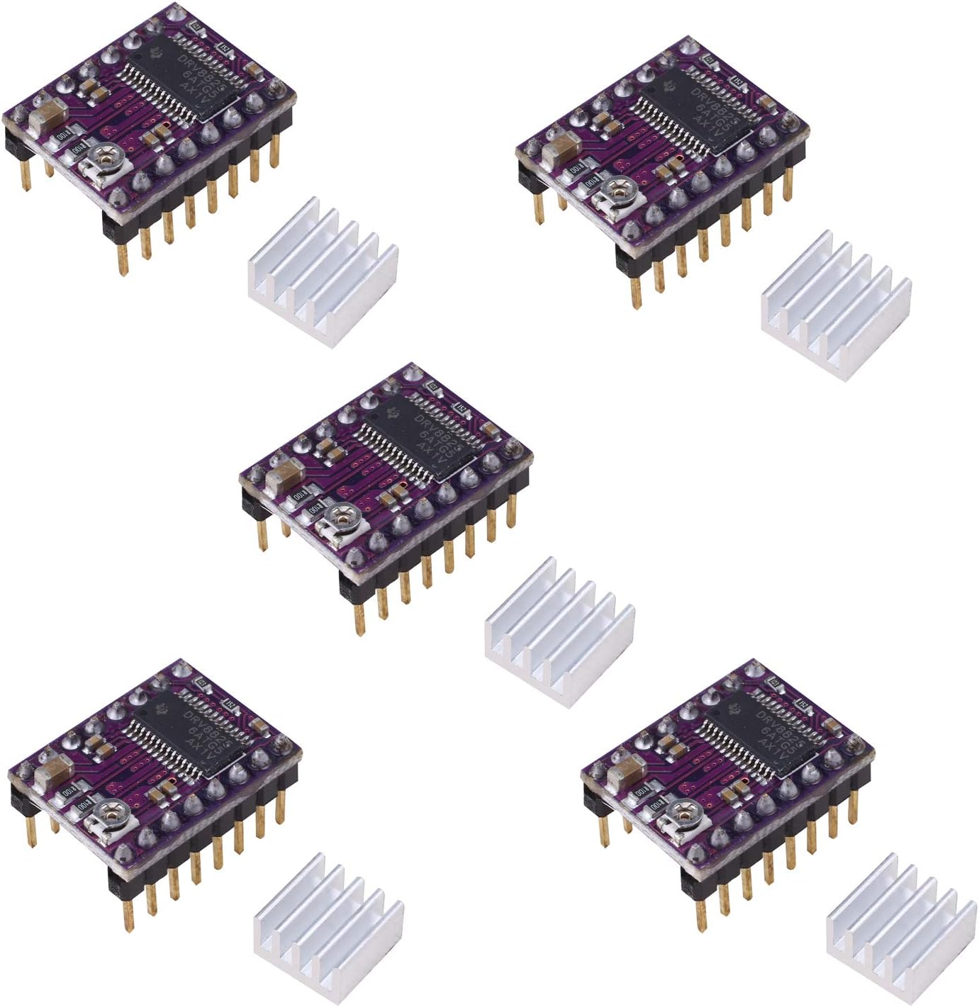 Songhe 3D Printer Parts DRV8825 Stepper Motor Driver Module with Heat Sink for Ramps 1.4 StepStick A4988 (5pcs)