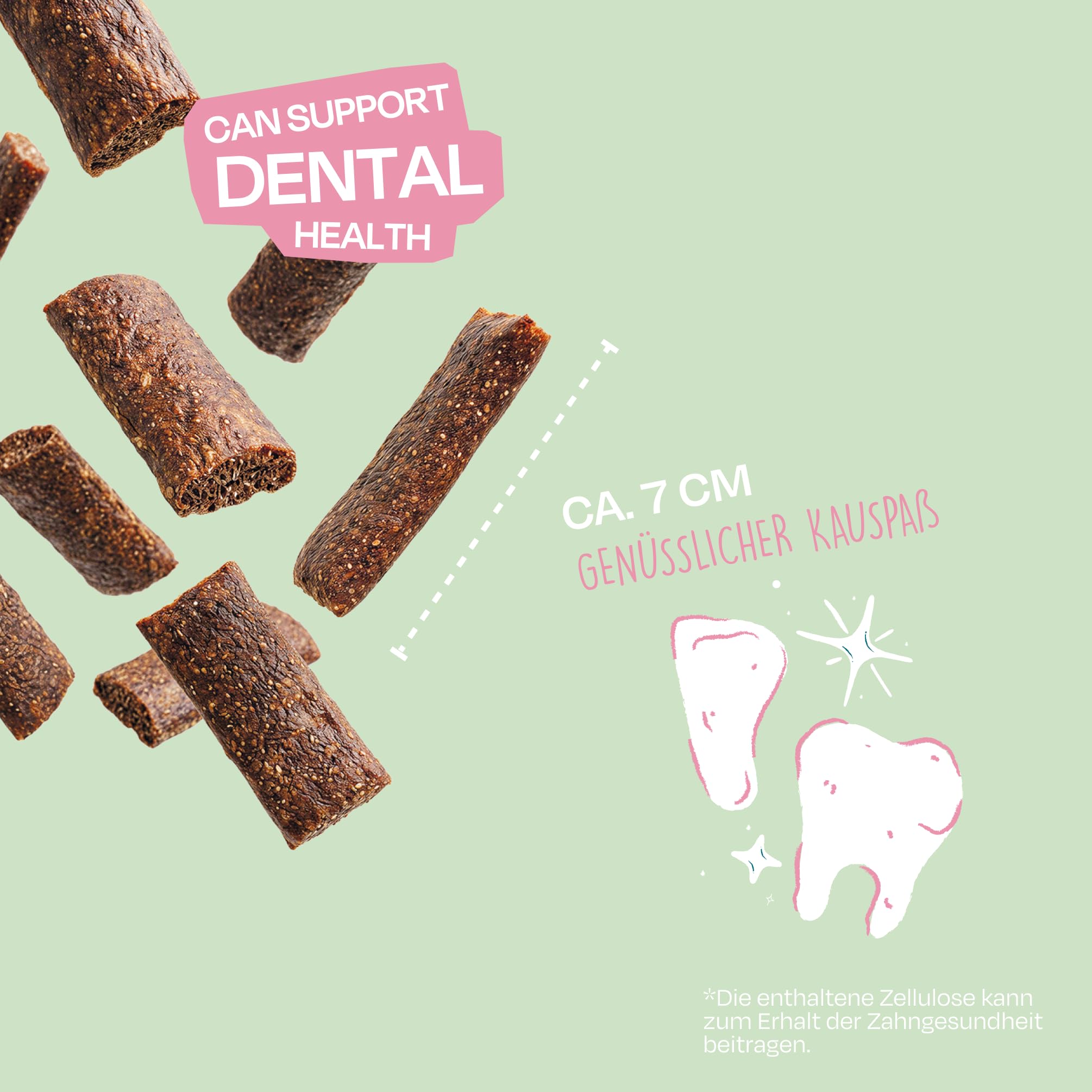 VEGDOG Dentals Bastoncini Masticabili Ipoallergenici per Cani (7 x 120 g) | Snack Povero di Grassi per Denti Sani | Cura Dentale per Allergici con Patate e Tapioca