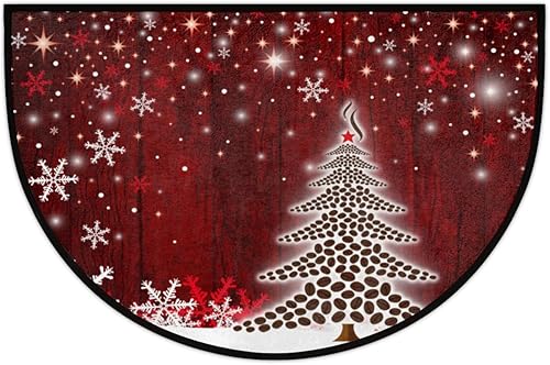 Miniatura 3 de Felpudos semicirculares para interiores, 36 x 24 pulgadas, tapete de puerta de entrada interior de Navidad, tapete para puerta delantera y trasera,