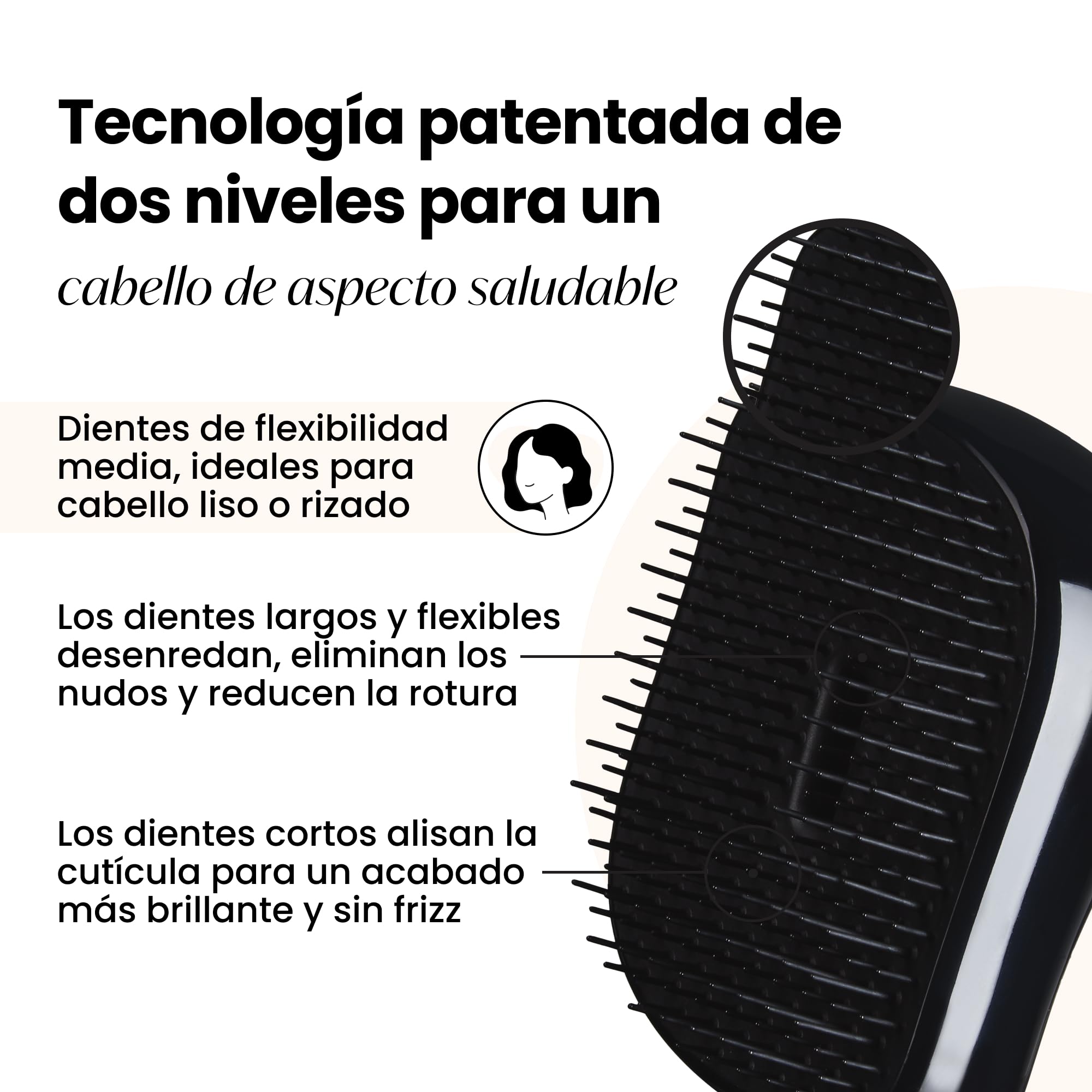 Tangle Teezer Compact Styler Detangler Hairbrush - Cepillo Desenredante Compacto - Para Pelo Seco y Mojado y Todo Tipo de Cabello - Perfecto para Viajar, con Tapa Protectora - Oro Rosa y Negro