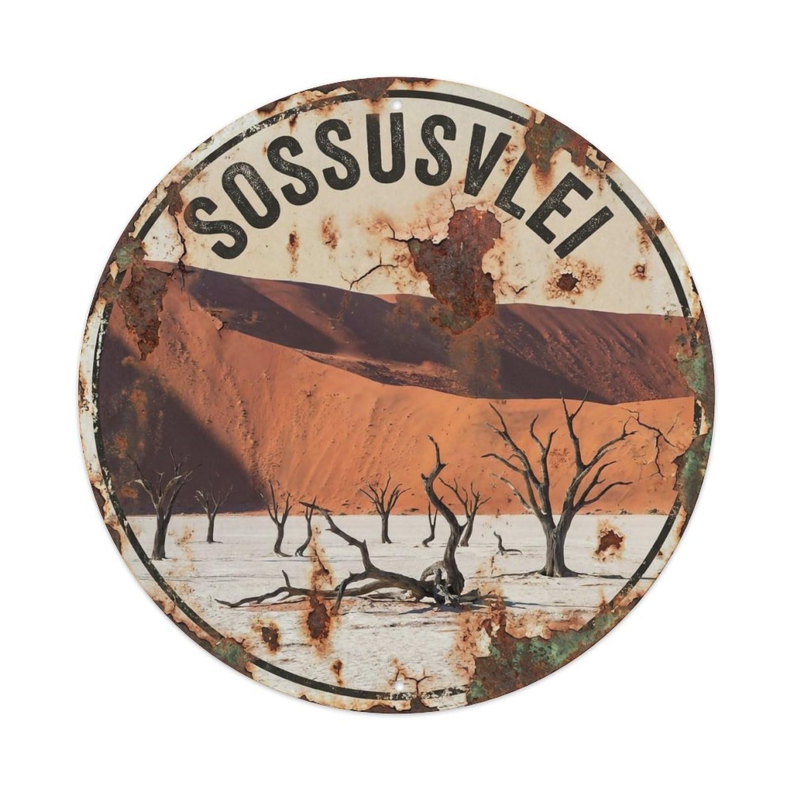 Retro Travel Namibia Sossusvlei Vintage Metal Tin Sign Plaque Wall Decor for Cafe, Club Bar, Office, Garden Metal Poster 8x8Inch