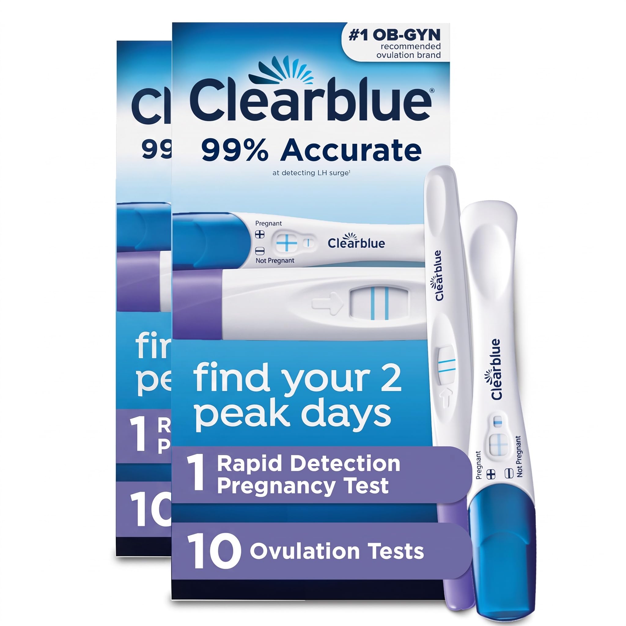 Clearblue Ovulation Complete Starter Kit, 10 Ovulation Tests and 1 Pregnancy Test (Pack of 2)