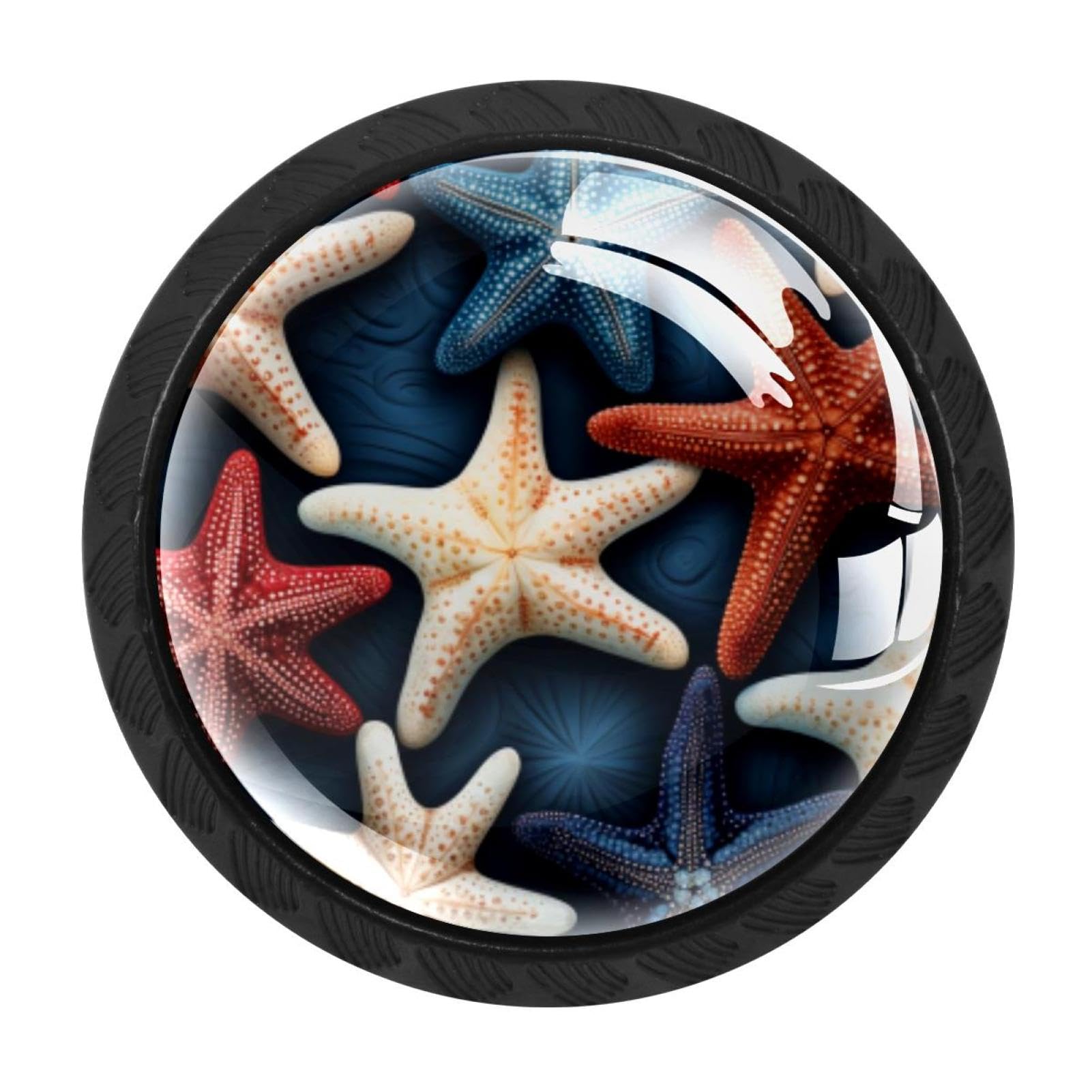 CHENZZZZ 4 Pack Cabinet Handles Black Starfish Cabinet Knobs Draw