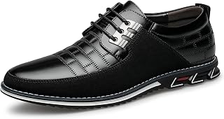 FLAGELIFASHION Men's Premium Leather Oxford Shoes - Comfortable Business Casual Dress Loafers for Office, Walking & Driving