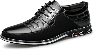 Men's Premium Leather Dress Shoes Comfort Business Casual Oxford Shoes Fashion Dress Sneakers Soft Loafers Derby Shoe for Office Working Walking Driving - Buy now