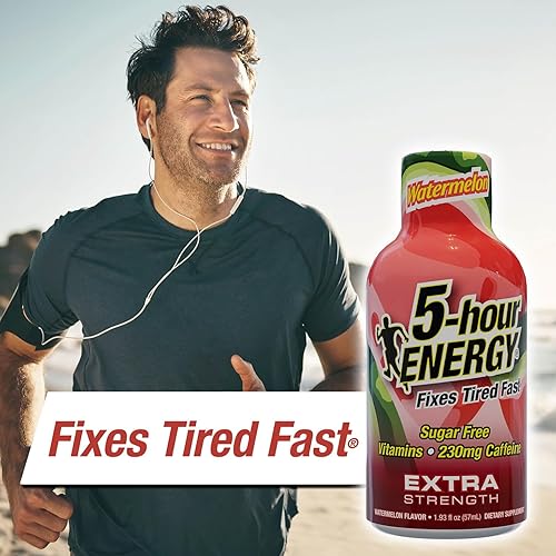 Miniatura 4 de 5-hour ENERGY Extra Strength Energy Shot, sabor a sandía, 1.93 onzas, 30 unidades, cero calorías y sin azúcar, 230 mg de energía con cafeína,