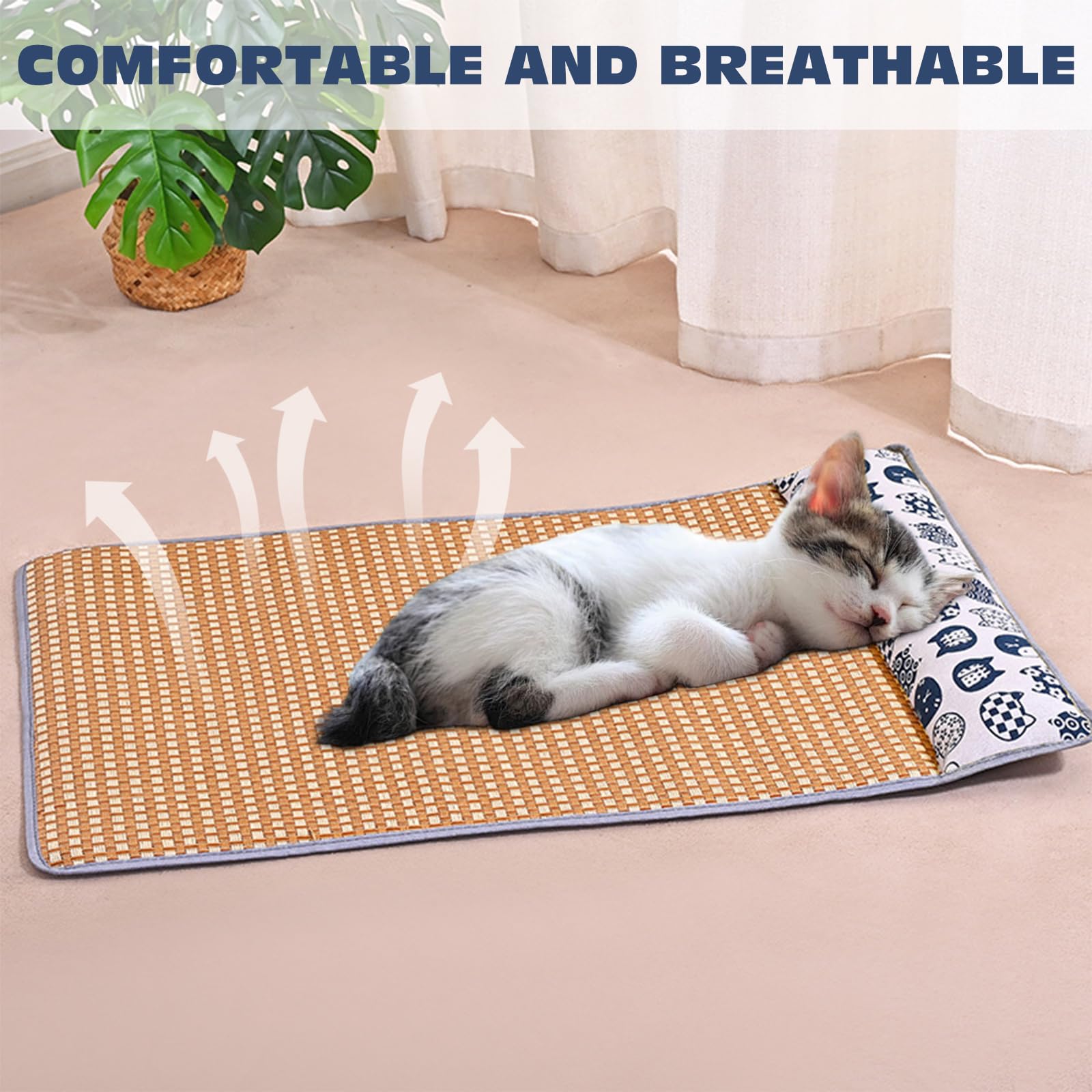BSITSSS Dog Cooling Matwith Pillow, Durable Cooling Matfor Dogs, CatCooling Mat Scratch Resistant - Image 2