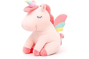 Lazada Unicorn Stuffed Animal Plush with Rainbow Wings in Pink: A Glimpse of Enchantment