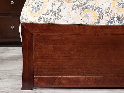 Miniatura 6 de AFI Metro cama de plataforma de madera de perfil bajo con estribo a juego Queen nogal