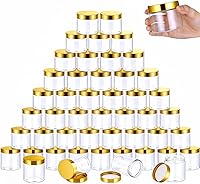 Vista 23 de SATINIOR 100 tarros de plástico con tapas, recipientes pequeños, tapas de boca ancha, pequeños recipientes de plástico para loción, crema, diamantes