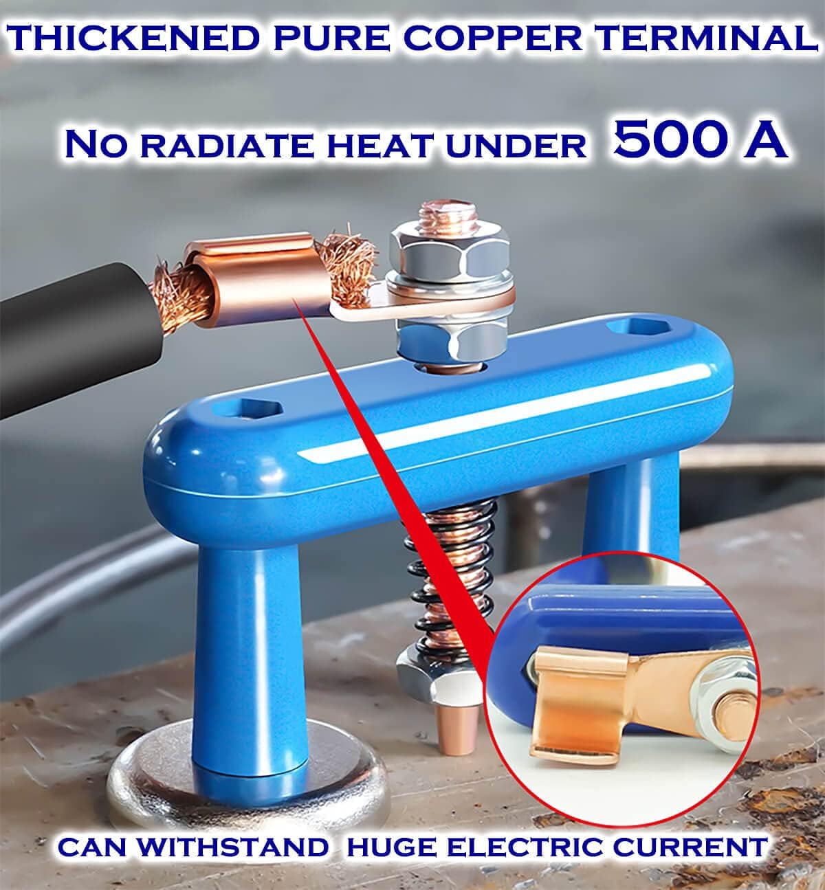 Welding Ground Clamp Magnet - Magnetic Ground Clamp For Welder, 500A Resilient Copper Electrode, Single Magnet : Everything Else