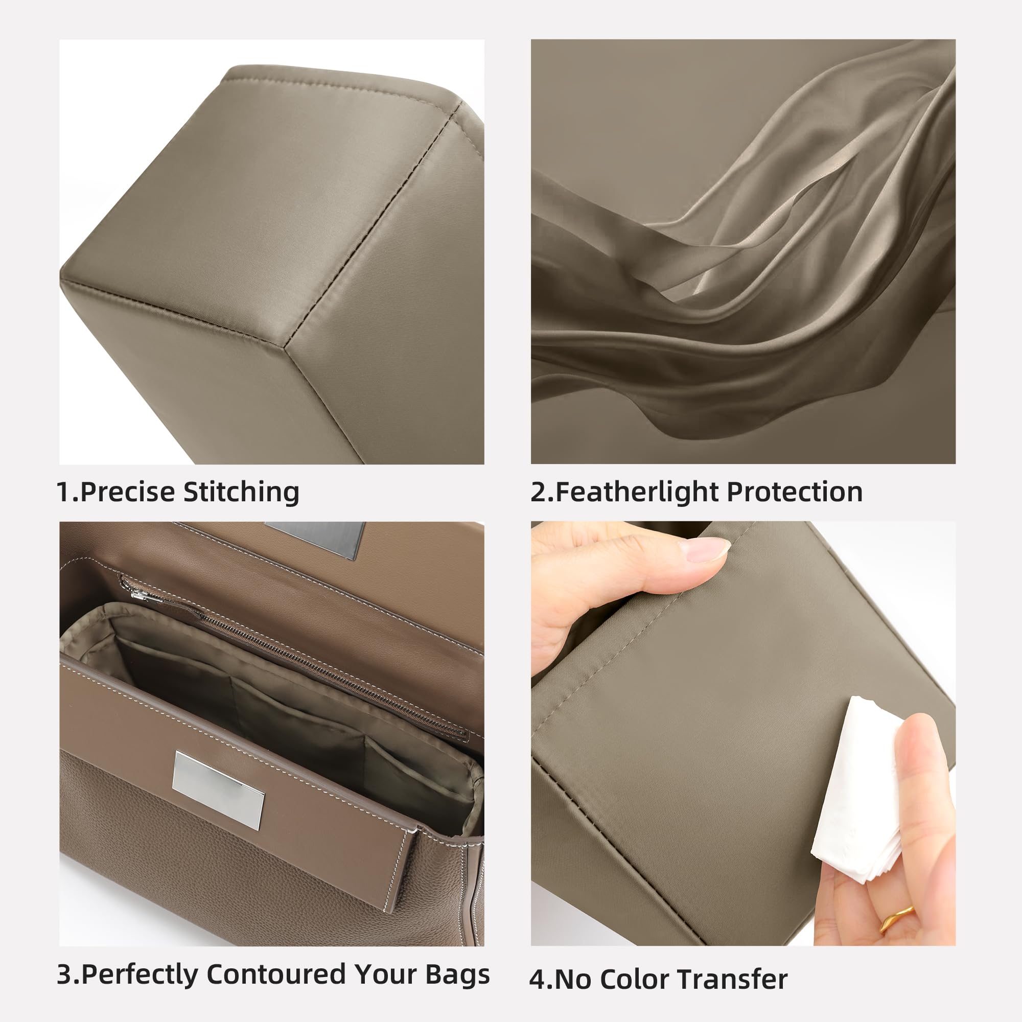 DGAZ Organizador de Bolso de Seda Premium, Inserto Ligero Compatible con 24/24-Mini/29/35, Forro Interior Elegante que Protege y Organiza (Gris tourterelle, 24/24-29)