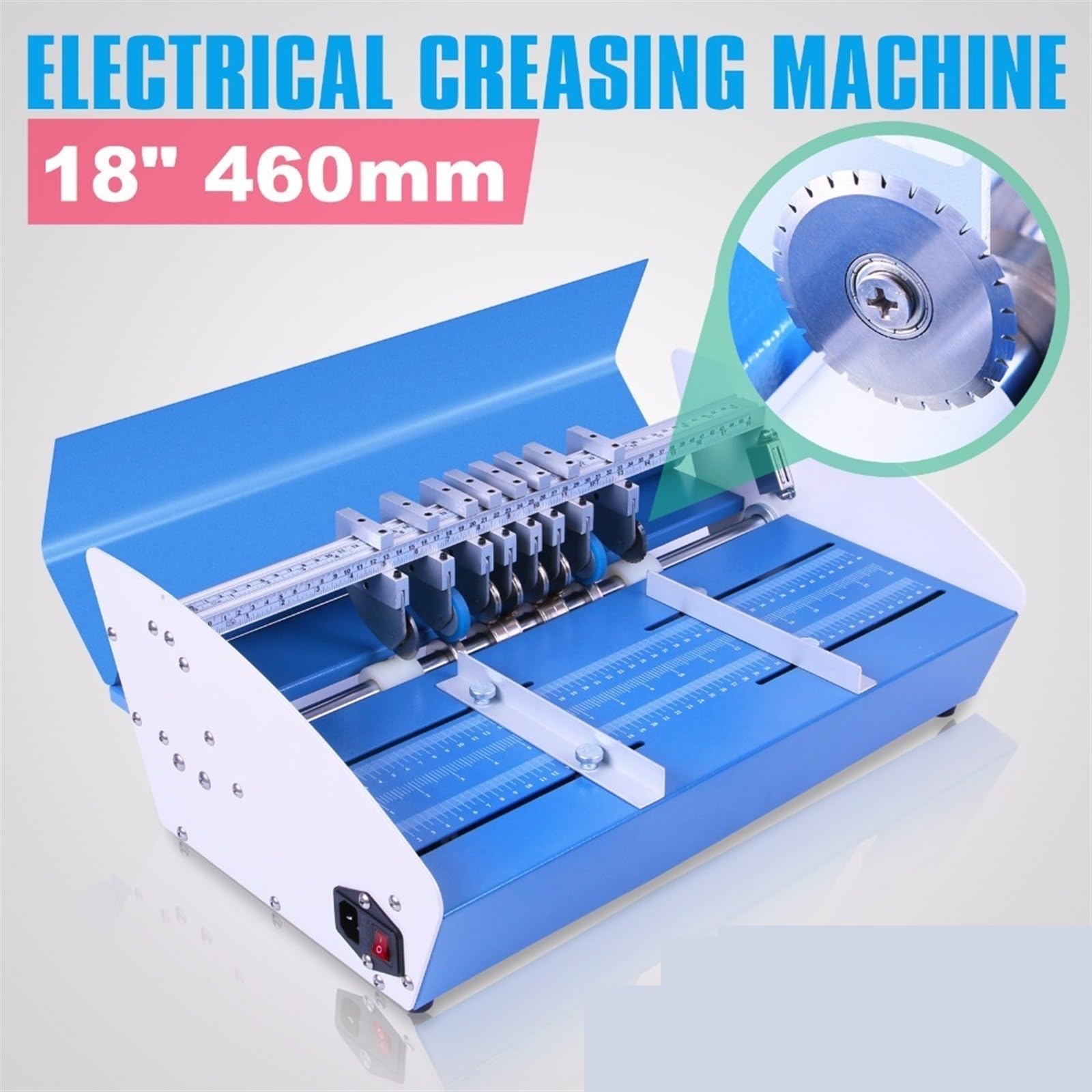 Máquina plegadora eléctrica Creaser Scorer 18 pulgadas 460 mm Heavy Duty 3 en 1 Tarjeta de plegado de papel combinado