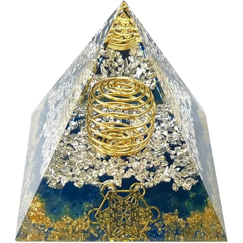 Orgone Pyramid,Orgonite Amethyst&Obsidian Healing Crystal Pyramids for Reduce Stres...