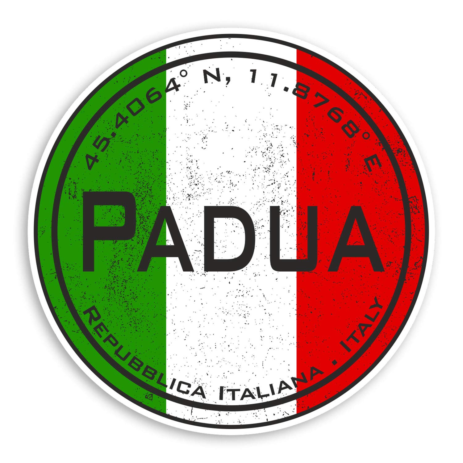 2 x 10cm Padua Italy Vinyl Stickers - Italian Flag Travel Sticker Luggage #20579 (10cm Wide)