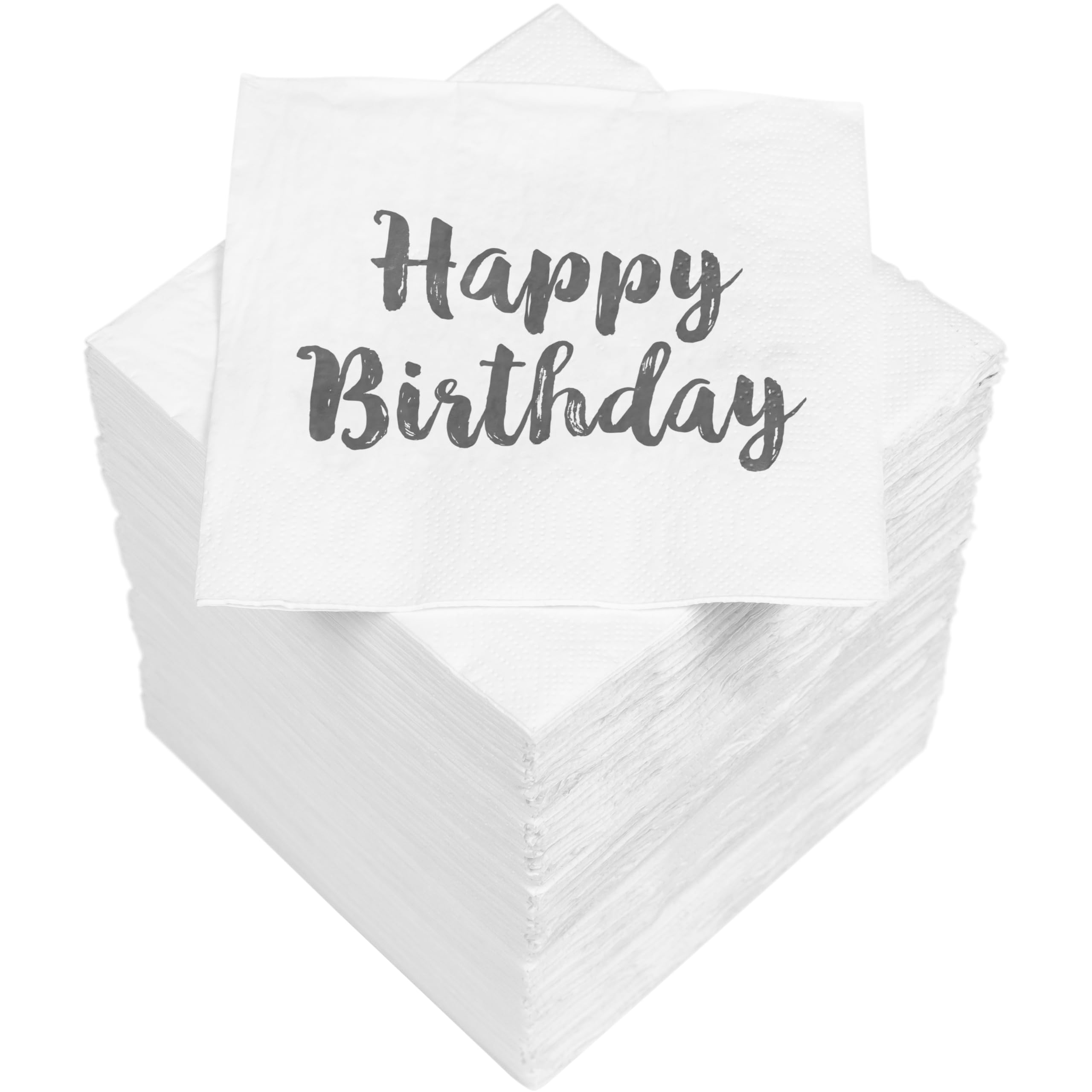 HEKU 'Happy Birthday' Cocktail Napkins, 3-Ply, 25 x 25 cm, Pack of 150, Stylish Design, Ideal for Celebrations, Practical Packaging