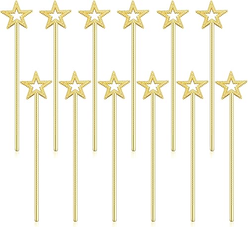 12 varitas de estrella de 13 pulgadas, varitas de ángel, varitas chapadas para princesa, fiesta de cumpleaños, boda, Halloween, Navidad, disfraces,