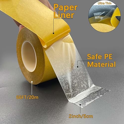 Miniatura 2 de XWADJCD Cinta de doble cara resistente de 2 pulgadas x 66 pies, cinta transparente ultrafina de dos lados para paredes, manualidades y manualidades,