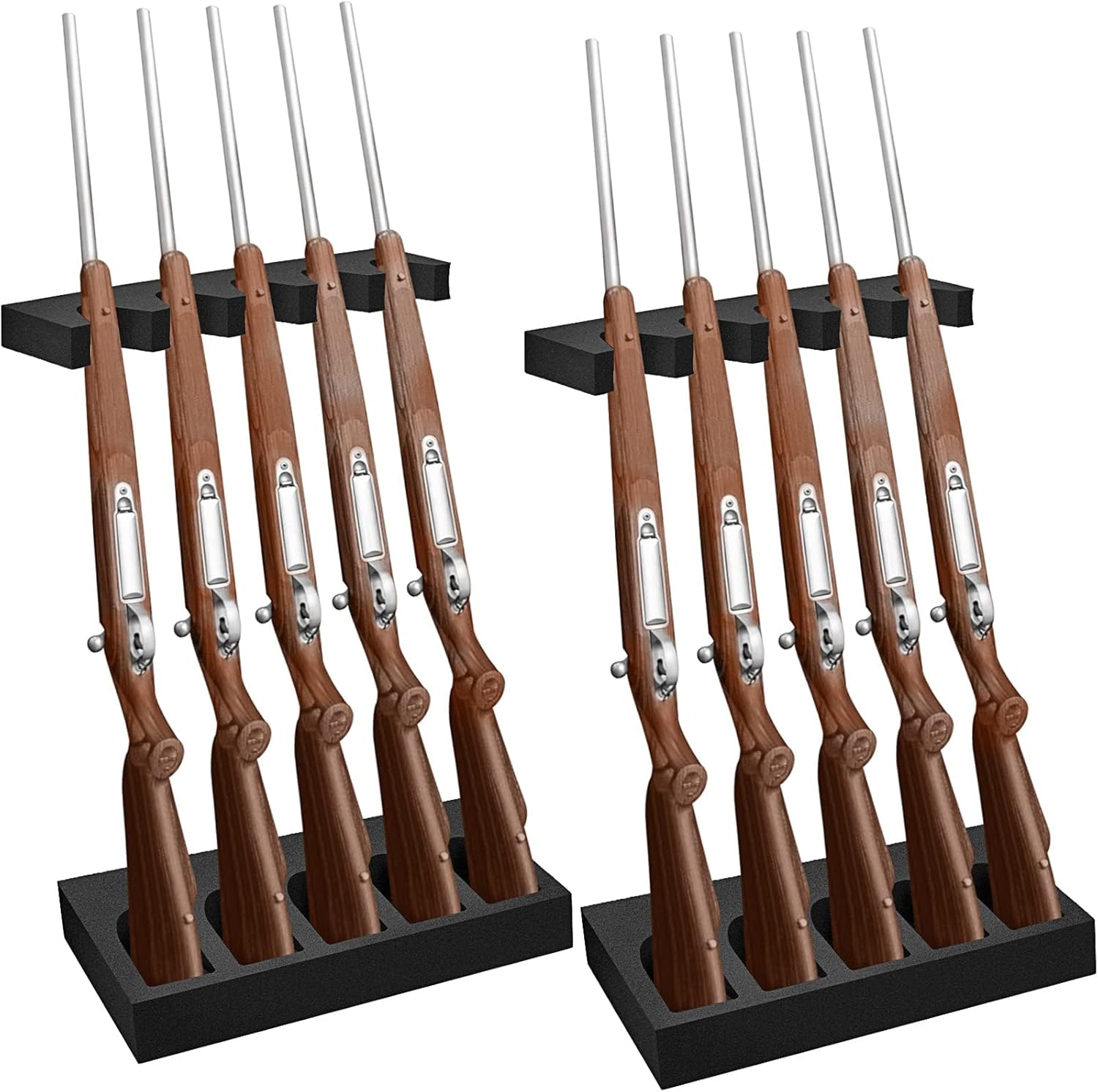 Geelin 2 Set Foam Gun Rack Gun Safe Accessory Universal Gun Safe Organizer with Magnetic Strip and Holder for Butt Stocks Shotgun Rifle Rack Rifle Rest Holder for Metal Gun Storage Gun Cabinet Gifts