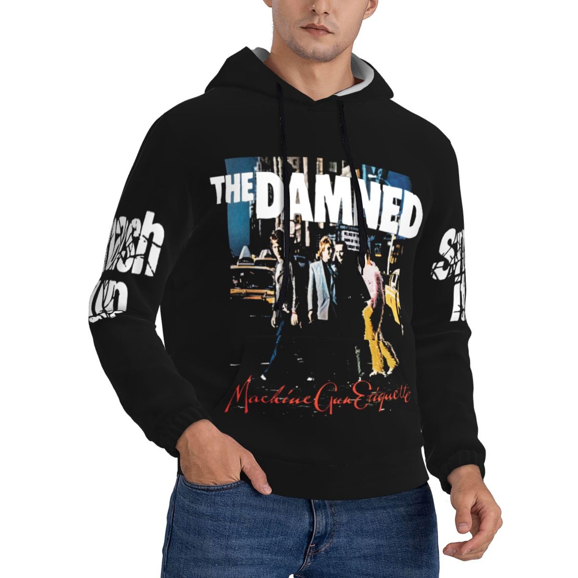 LMLXYZ The English Punk Đam*ned rock band Mens Hoodie Pullover Sweatshirts Long Sleeve Hoody Drawstring Casual Tops with Pockets，Medium