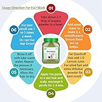 Vista 2 de MA Polvo 100% Natural Arappu para lavado de cabello herbario - (17.64 oz)