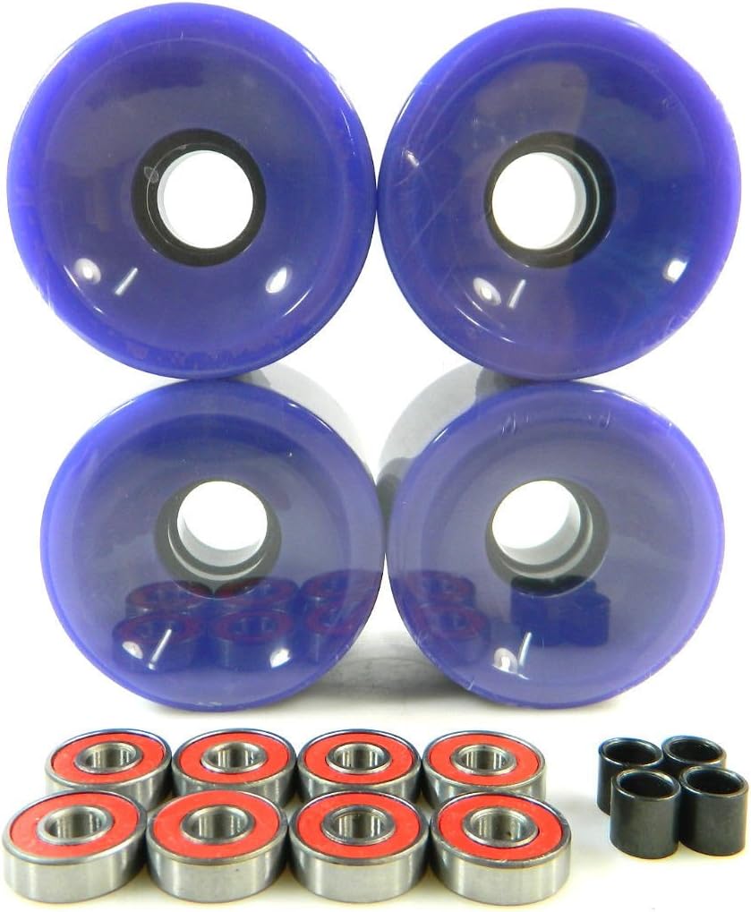 70mm Longboard Skateboard Wheels + ABEC 7 Bearings Spacers