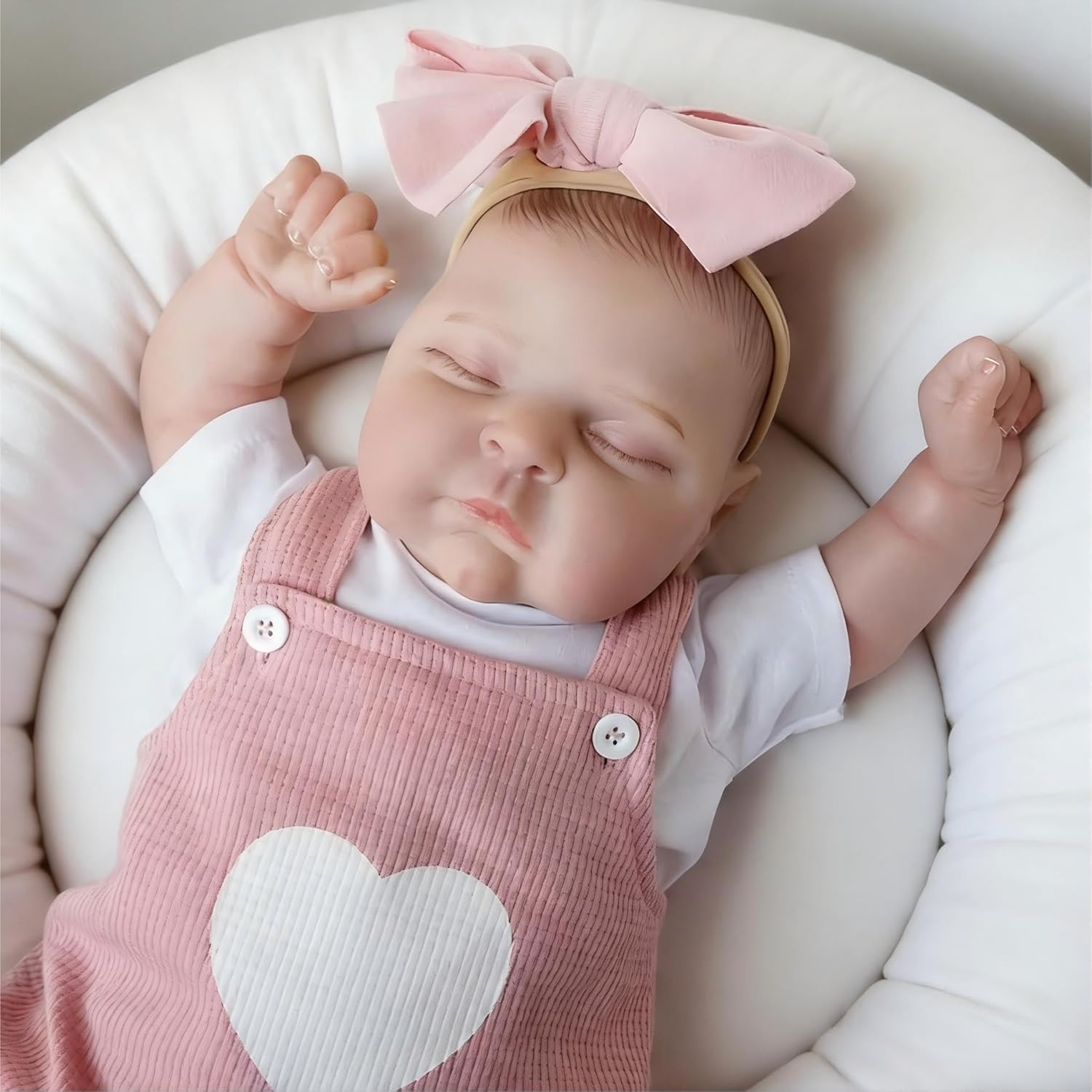 iCradle Lovely Realistic Reborn Baby Doll Girl 20inch Soft Vinyl Silicone Baby Doll Cloth Body Handmade Real Life Newborn Doll Toy for Ages 3+