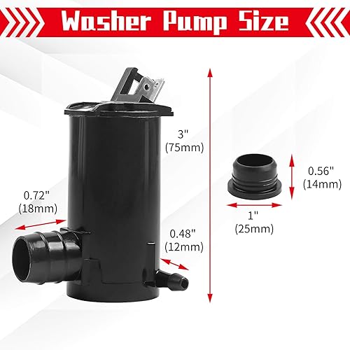 Vista 4 de OTUAYAUTO - Repuesto de bomba de limpiaparabrisas para Acura/Honda/Suzuki, Factory OE Style con ojal 89001132
