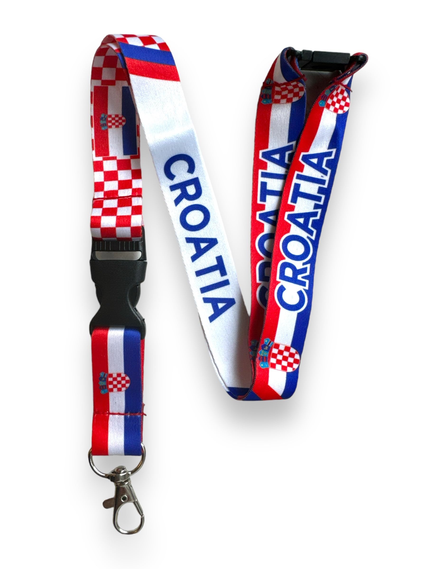PAC Supplies Global European Country Lanyard/Badge Holder With Safety Breakaway & Detachable Clip (2, Croatia)