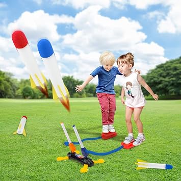 BananMelonBM Rocket Launcher for Kids with 8 Flashing Foam Rockets