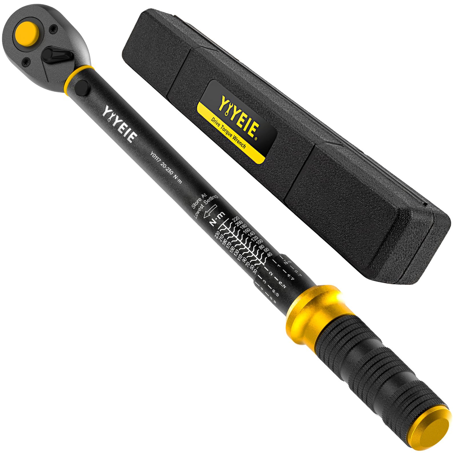 YIYEIE Upgrade Torque Wrench 1/2", 20-230 Nm, Wheel Torque Wrench for Car