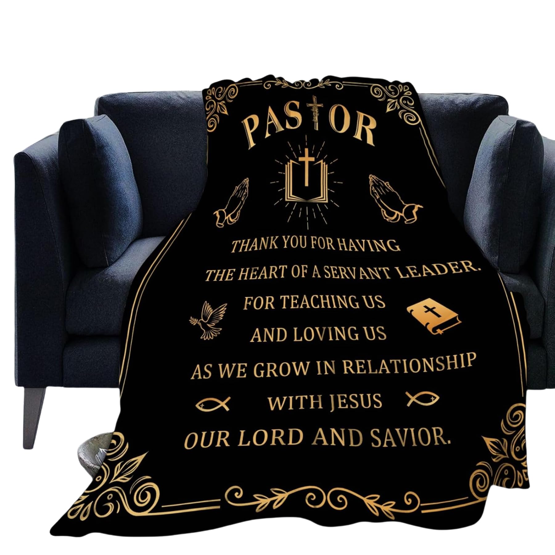Enthusiasm Black Pastor Appreciation Gifts Blanket Christian Blankets Pastor’s Appreciation Decorations Unique Gift (150X200cm)