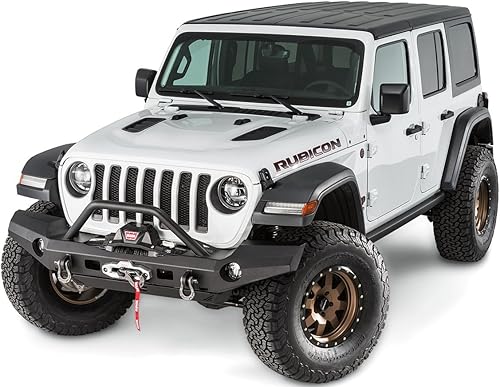 WARN Parachoques delantero de ancho completo de la serie Elite 101337 con tubo protector de rejilla, se adapta a Jeep Wrangler JL (2018-2020) y Jeep