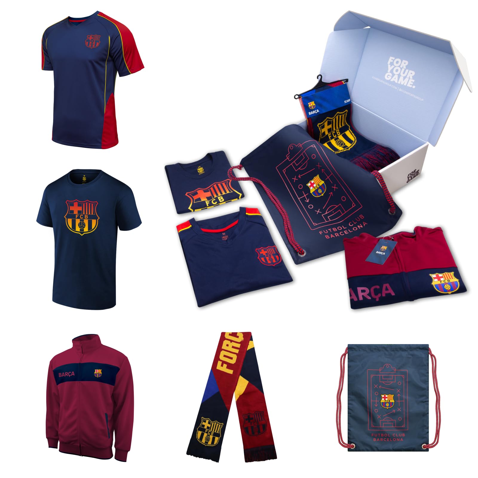 Icon SportsPro League Ultimate Fan Pack – Officially Licensed 5-Piece Soccer Merch - Shirt, Jersey, Jacket, Scarf, Bag