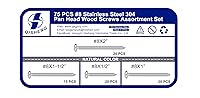 Vista 41 de QISHENG Black Head 100 PCS #4x1/4(0.25 pulgadas) Tornillos Phillips para Madera de Cabeza Redonda de Acero Inoxidable, Tornillo de Acero Inoxidable