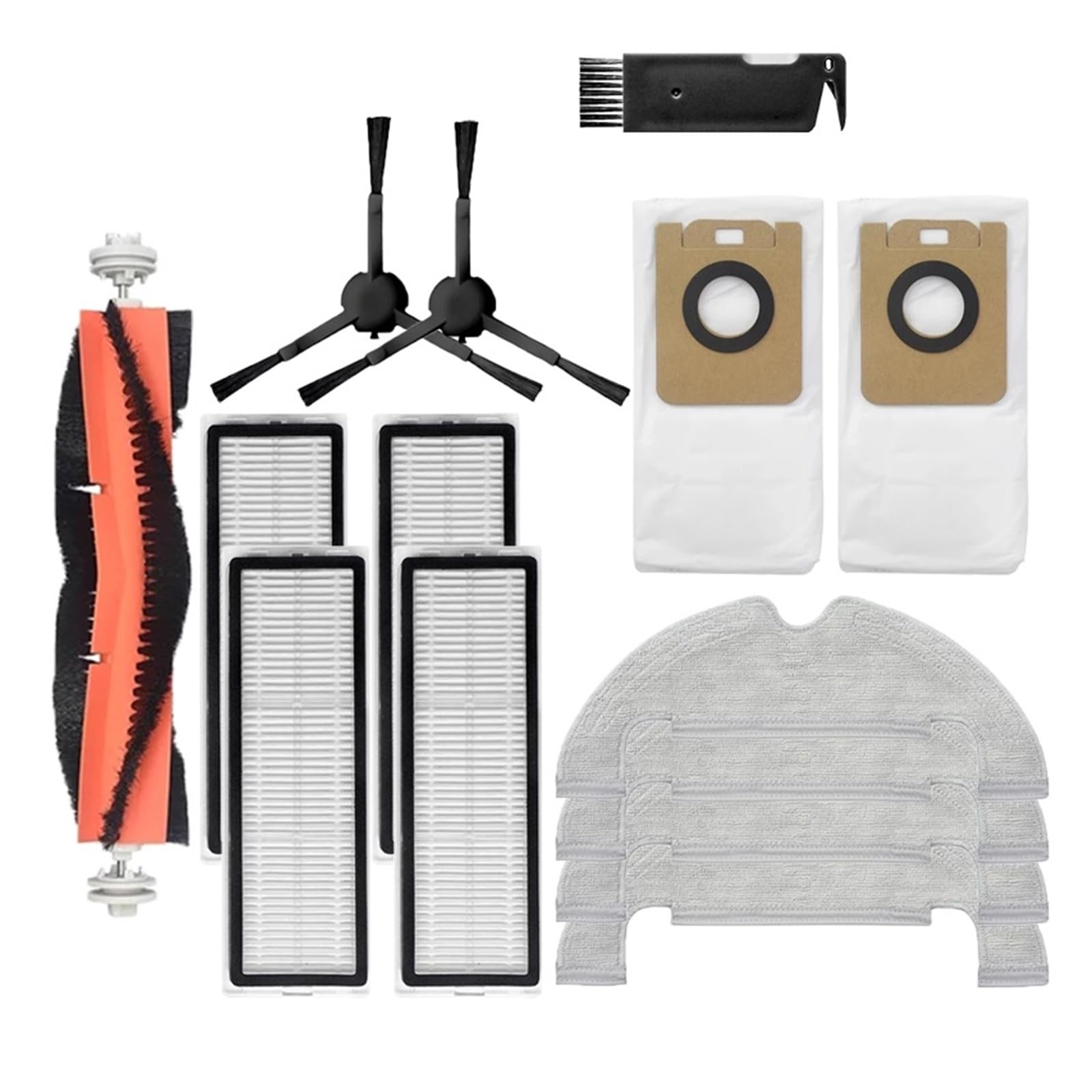 Kicici Compatible With Xiaomi Dreame Bot D10 Plus RLS3D Robot Vacuum Cleaner Accessories Hepa Filter Mop Cloth Dust Bags Main Side Brush Parts(Set18)