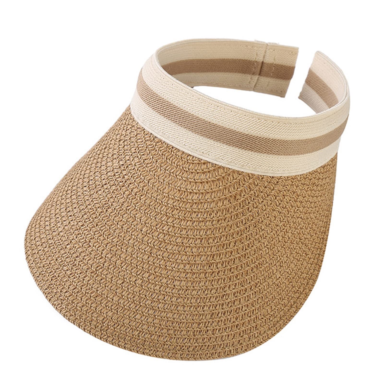 MCHDMISombrero Mujer, Sombreros de Paja for Mujer, Verano, Panamá, ala Grande, Visera vacía, Sombrero de Playa, protección Solar, Pesca, Gorras Femeninas al Aire Libre