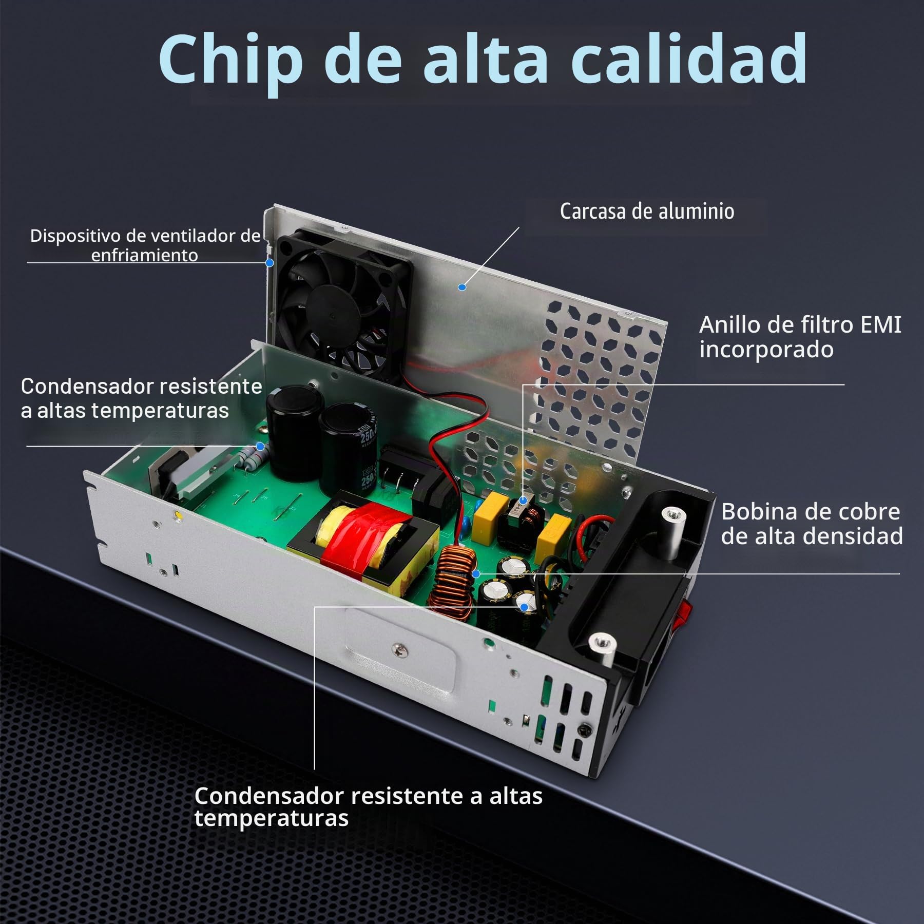 Fuente de Alimentación 12V 50A 600W Transformador, 220V CA a CC 12V 50A 600W Fuente Alimentación para LDE lámpara Motor Bomba CCTV Cámara de Seguridad Car Stereo Impresora 3D y Más