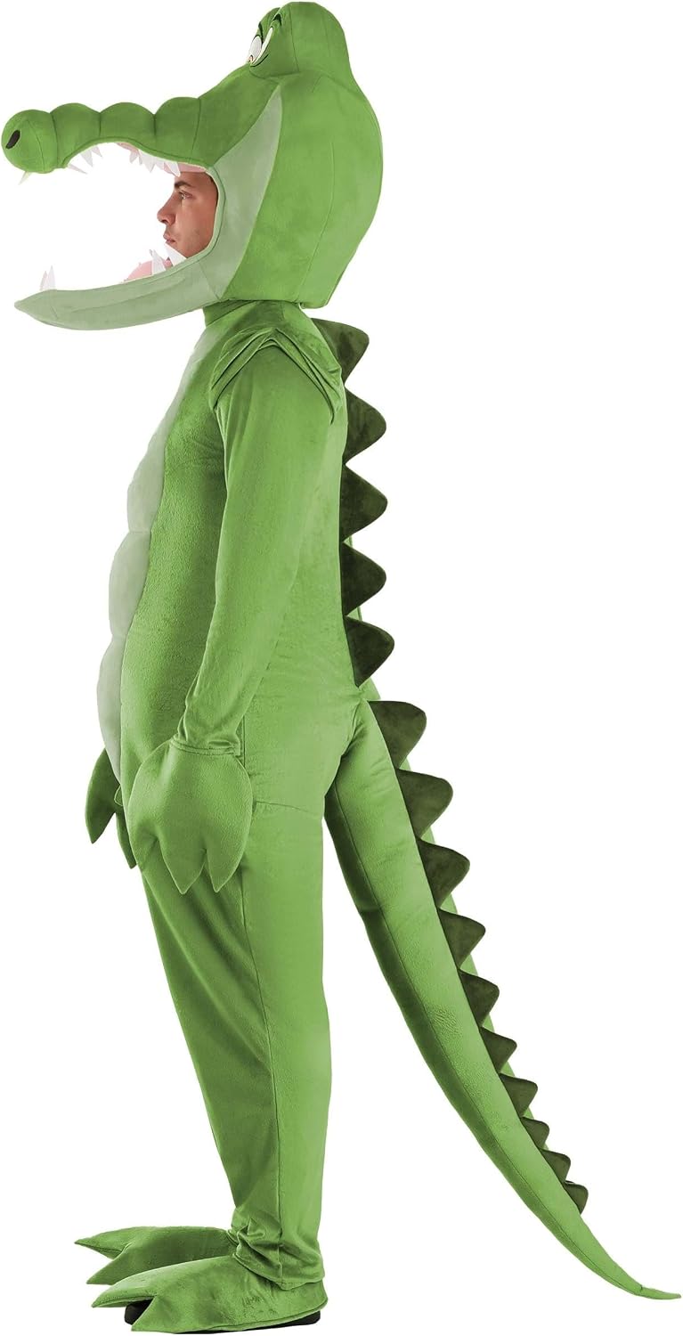 Peter Pan Tick-Tock Crocodile Costume | Officially Licensed Disney Alligator Adult Jumpsuit With Headpiece