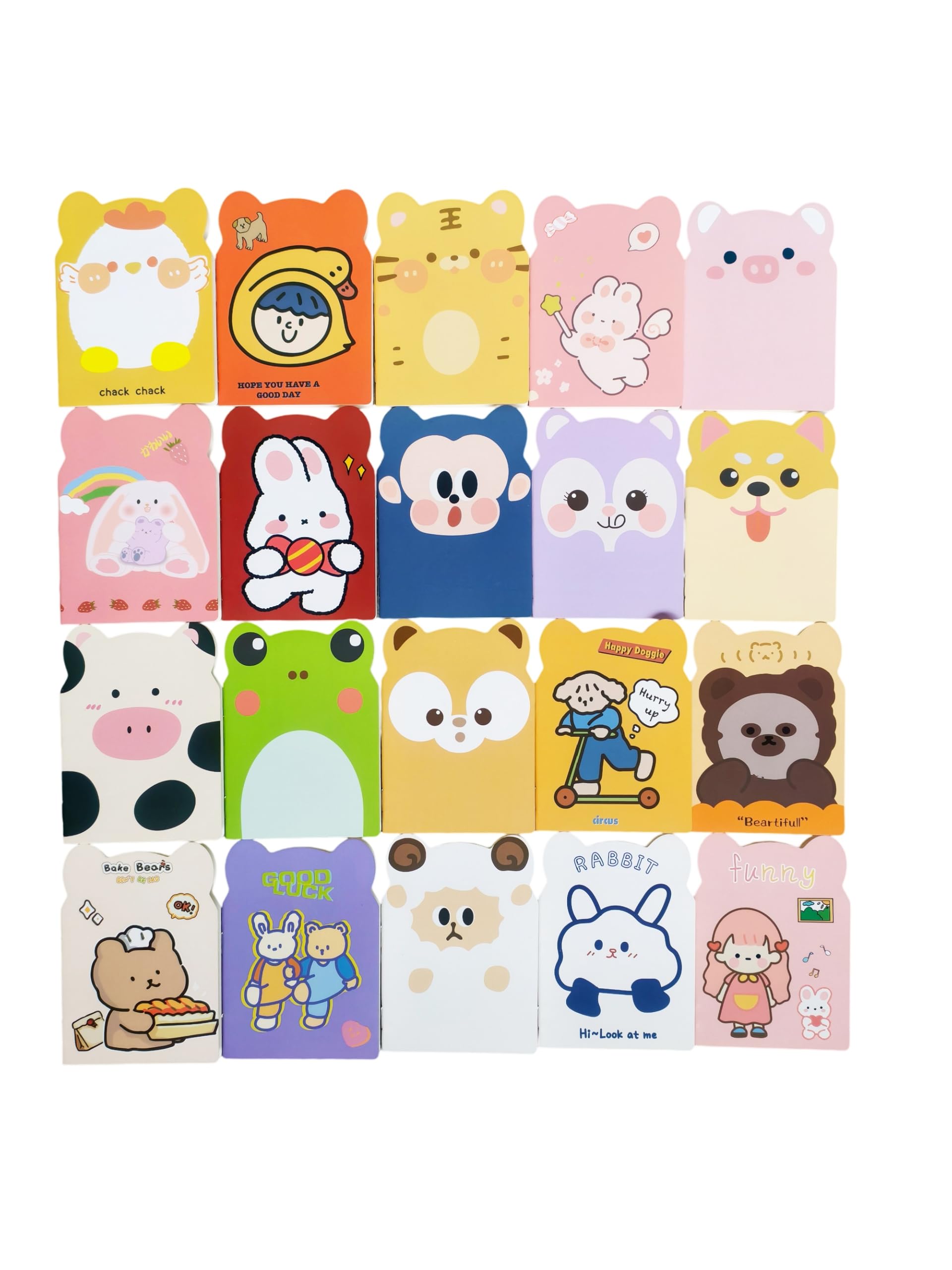 Confezione da 100 mini taccuini per la scuola, mini quaderni con animali carini, mini quaderni sfusi per ufficio, feste di compleanno, premi in classe, pagine a righe universitarie (animali