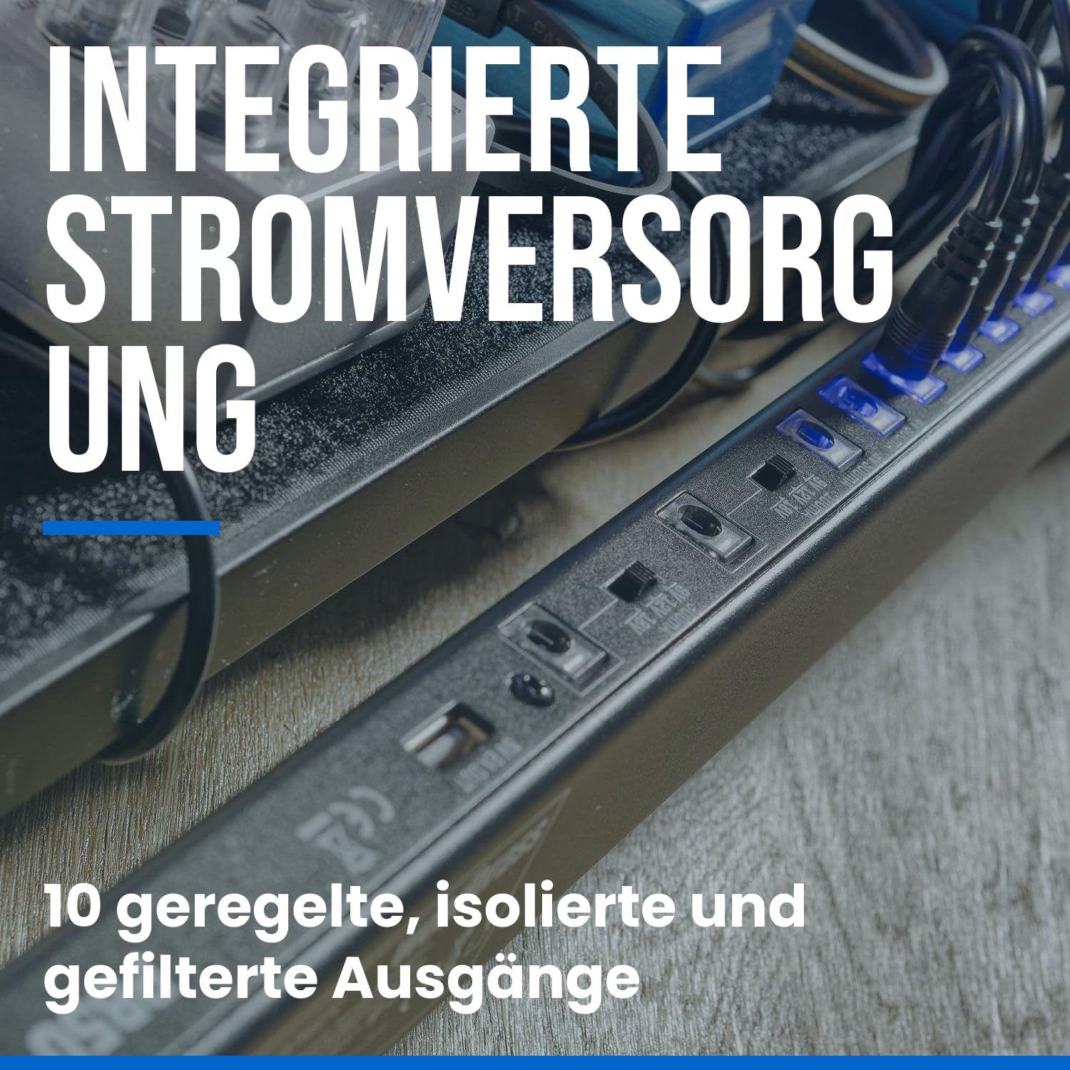 Woodbrass PB50-POWER Pedalboard mit gepolsterter Tragetasche – robuste und vielseitige Lösung für 10 Gitarren- und Bass-Effektpedale – perfekt für Zuhause, Probe und Bühne
