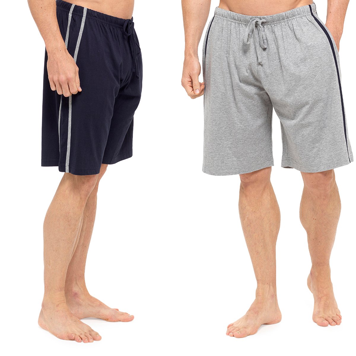 Tom Franks Men's Navy 2 Pack Jersey Lounge Shorts Pyjamas Pj Bottoms Nightwear Soft Cotton Blend (M, )