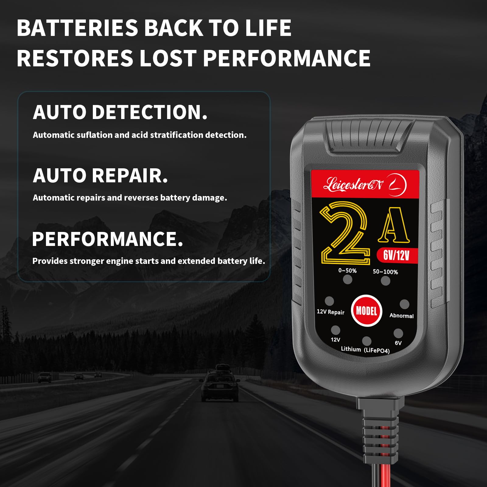 2-Bank 4A Smart Battery Charger - 6V/12V For Cars, Motorcycles, Lithium & Lead Acid