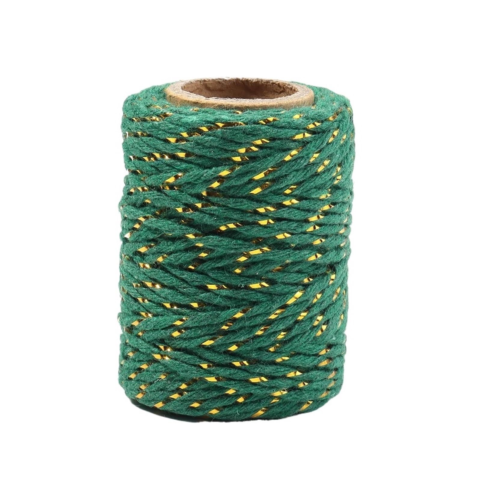 Cotton Macrame Cord 20M 2mm Dual Color Macrame Cotton Cords Twine Colorful Rope String DIY Home Textile Wedding Decoration(Green)