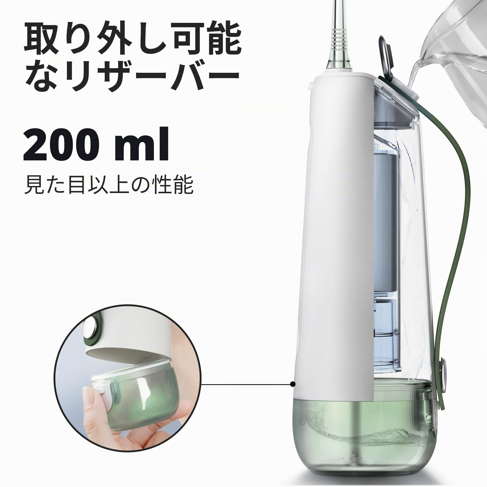 Idropulsore Oclean W10, irrigatore orale portatile con 5 modalità filo interdentale e 4 punte sostituibili, IPX7, Quadpacer, timer intelligente