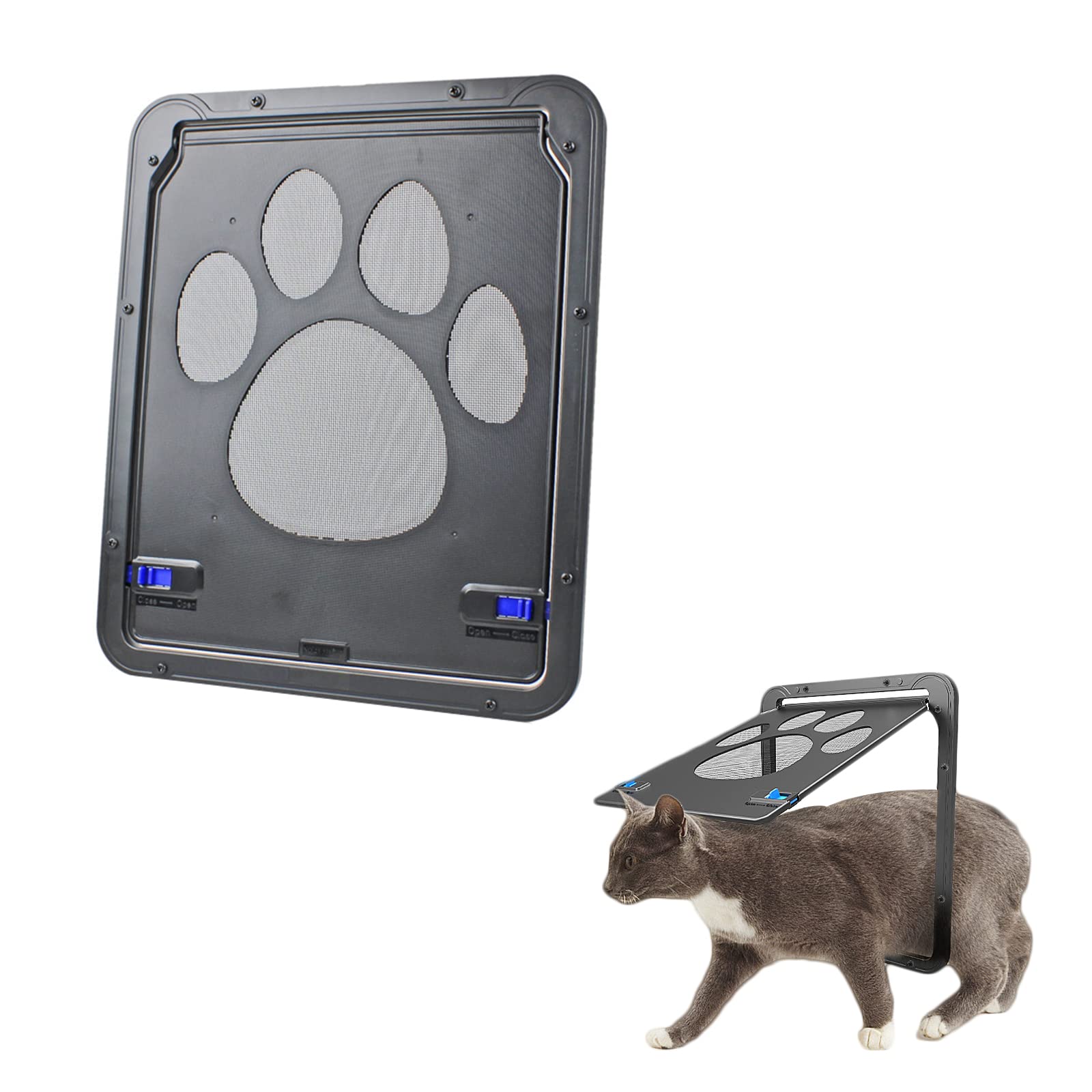 Pet Dog Screen Door 11.5" X 9.5" Sliding Cats Door Flap Lockable for Existing Screen Doors for Small Do Dog for Doors