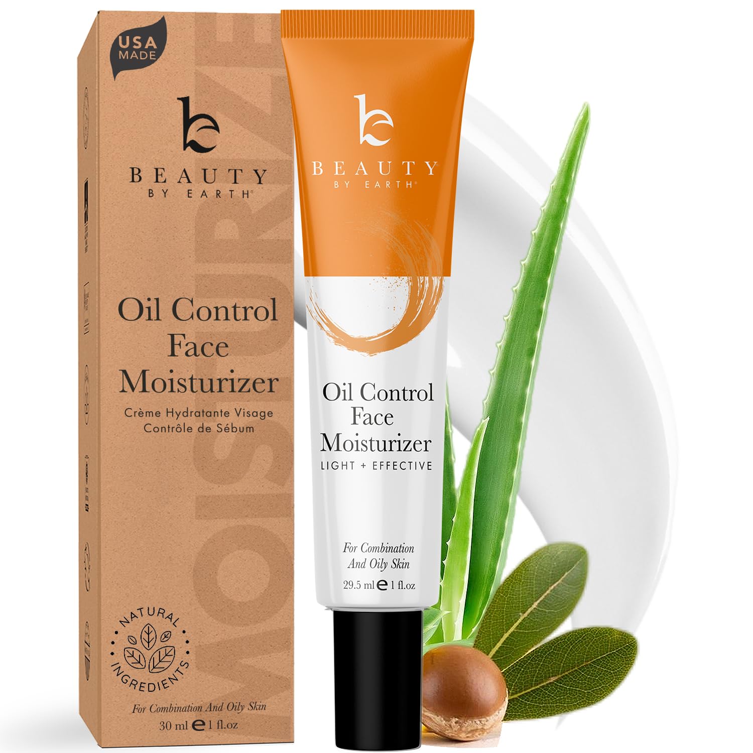 Beauty By Earth Crème hydratante pour le visage bio et naturel Visage Quotidien Crème hydratante pour Sensible, ou Combo peau grasse; Lumière et apaisante pour hommes et femmes