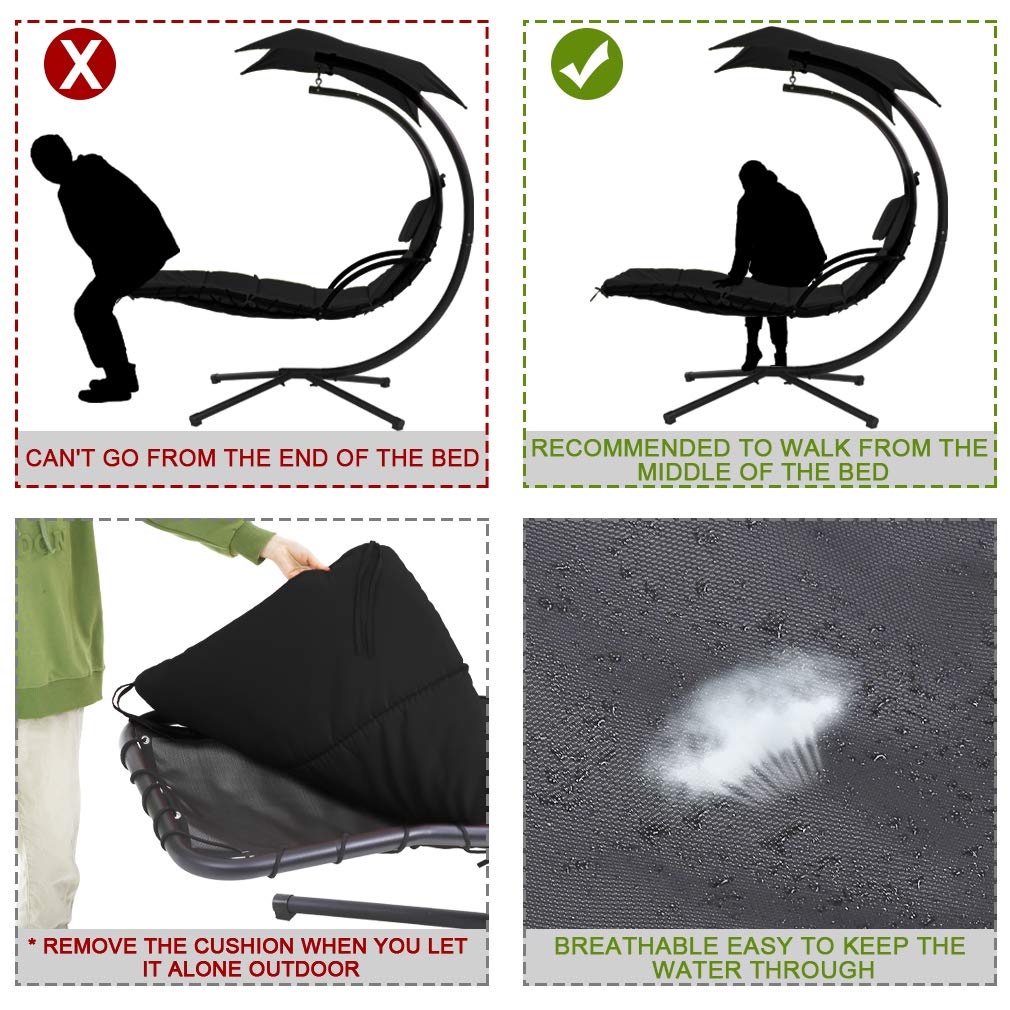 Hammock with Stand Lounge Chair Outdoor Chair Patio Swing Chair for